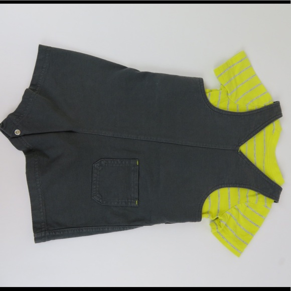 CARTERS 24M MONKEY OVERALLS ANS YELLOW STRIPED T - Picture 8 of 8